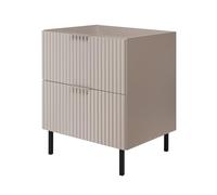 3E 3xE living.com Mobile lavabo, Cashmere, 60 x 77 x 46 cm, maniglia argento, gambe nere, senza piano