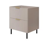 3E 3xE living.com Mobile lavabo, Cashmere, 60 x 77 x 46 cm, maniglia oro, gambe nere, senza piano