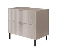 3E 3xE living.com Mobile lavabo, Cashmere, 80 x 77 x 46 cm, maniglia argento, gambe nere, senza piano