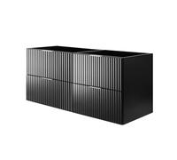 3E 3xE living.com Mobile lavabo, Nero, 120 (2 x 60) x 57 x 46 cm, maniglia argento, senza piano