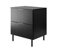 3E 3xE living.com Mobile lavabo, Nero, 60 x 77 x 46 cm, maniglia argento, gambe nere + Piano