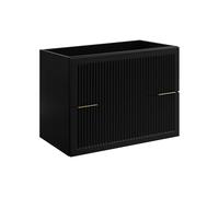 3E 3xE living.com Mobiletto da bagno, nero, 80 x 44,5 x 60,7 cm, senza piano d'appoggio