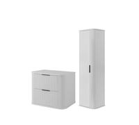 3E 3xE living.com Set bagno con top e colonna, Bianco, 60 x 52 x 42 cm