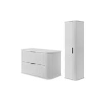 3E 3xE living.com Set bagno con top e colonna, Bianco, 80 x 52 x 42 cm