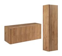 3E 3xE living.com Set bagno mobile da 120 con top e colonna, rovere Craft, 120,80 x 48,4 x 44,2 cm