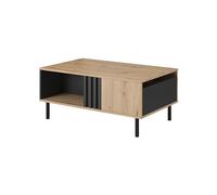 3E 3xE living.com Tavolino da caffè, rovere Craft + antracite nero, 100,1 x 43,2 x 60 cm