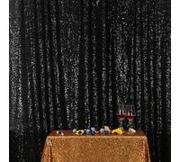 3E Home 3 x 3 m, sfondo nero con paillettes per compleanni, matrimoni, fotografie, baby shower, decorazioni per feste di Natale