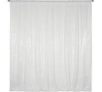 3E Home Tenda in stoffa con paillettes da sfondo, ideale per ricevimento di nozze, Ivory, 7Ftx7Ft