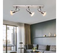 3er Faretto da Soffitto Plafoniera Lampada Luce Nichel Opaco Big.light [EEK: Non valutato]