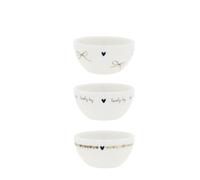 3er Set Ciotolina con Modello Bianco Braun D.6cm BASTION COLLECTIONS