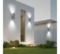 3er Set Design Up Down Faretto Esterno Parete Acciaio Inox Facciate Lampade [EEK: Inaditato]