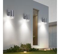 3er Set Esterno Luci Facciate Vetro Illuminazione Casa Porta Giù Lampade Acciaio [EEK: Non valutato]