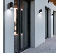 Set di 3 downlight illuminazione da parete per esterni faretti da giardino lampade per facciate ALU nero IP44 spot