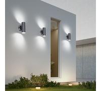 3er Set Esterno Zona Parete Luci Acciaio Faretto Natura Lampade Illuminazione [EEK: Non valutato]