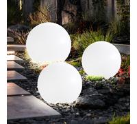 3er Set Lampada a Sfera Lampada Solare IP44 Batteria Bianco Argento Chiodi LED