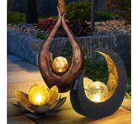 3er Set Lampada da Giardino Solare Batteria IP44 Esterno Bronzo Argento LED [EEK: Non valutato]