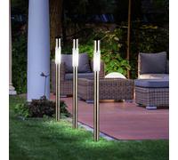 3er Set LED Design Esterno Giardino Steh Solare Plug-In Chiodi Vialetto Acciaio [EEK: Inaditato]