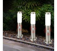 3er Set LED Esterno da Pavimento Lampade Giardino Faretto Acciaio Inox Luci