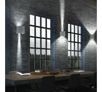 3er Set LED Faretto da Parete Effetto Giardino Lampade Ala Luci Orientabile Up