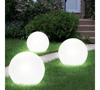 3er Set LED Solare Esterno Zona Chiodi Plug-In Lampade Cortile Sfera Siepe Luci