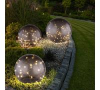 3er Set LED Solare Lampade Sfera Design Esterno Deco Illuminazione Giardino Weg