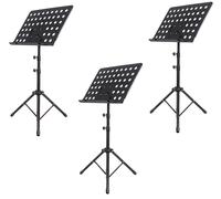 3er Set Leggio Nero Pannello Orchestra 165cm Treppiede Tocco Metallo Leggio