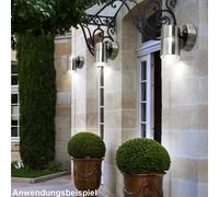 3er Set Parete Luci Esterno Acciaio Giù Faretto Terrazzi Vetro Design Lampade [EEK: Non valutato]