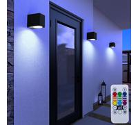 3er Set RGB LED Giù Faretto Dimmerabile Telecomando Alluminio Cortile Fuori Luci