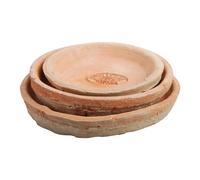 3er Set Sottobicchieri Tondo Terracotta Invecchiato Fiori Piante Esschert Design