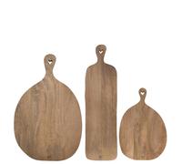 3er Set Vassoi Servizio Cuori Natura L.52cm Di Mango Legno BASTION COLLECTIONS