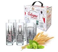 3forCologne Kölschglas - Confezione da 6 bicchieri colorati da 0,2 ml, con scritta in lingua tedesca