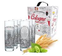 3forCologne Kölschglas - Confezione da 6 bicchieri colorati da 0,2 ml, con scritta in lingua tedesca