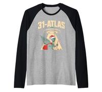 3I Atlas Santa Hat Alien UFO Christmas Tree Lights Cryptid Maglia con Maniche Raglan