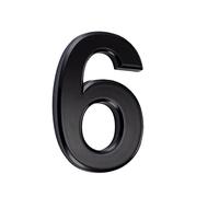 3in 3D Numero civico, numero civico ABS, numero civico autoadesivo, per porta, cassetta delle lettere, interno ed esterno, anticorrosione e antiruggine, resistente alle intemperie,7.5cm(Nero 6/9)