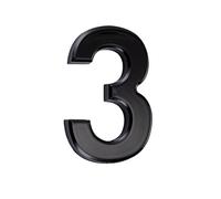 3in 3D Numero civico, numero civico ABS, numero civico autoadesivo, per porta, cassetta delle lettere, interno ed esterno, anticorrosione e antiruggine, resistente alle intemperie,7.5cm(Nero 3)