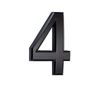 3in 3D Numero civico, numero civico ABS, numero civico autoadesivo, per porta, cassetta delle lettere, interno ed esterno, anticorrosione e antiruggine, resistente alle intemperie,7.5cm(Nero 4)