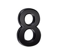 3in 3D Numero civico, numero civico ABS, numero civico autoadesivo, per porta, cassetta delle lettere, interno ed esterno, anticorrosione e antiruggine, resistente alle intemperie,7.5cm(Nero 8)