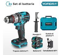 3IN1 Avvitatore Trapano Percussione a Batteria Brushless Con Valigetta Accessori