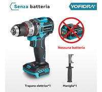 3IN1 Avvitatore Trapano Percussione a Batteria Brushless Con Valigetta Accessori