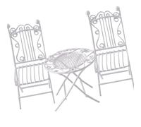 3in1 Tavolo In Ferro Miniatura E Sedia Set Per 1/12 Case Delle Bambole Decori Progetto Artigianale E Giardino Display Accessori Casa Delle Bambole Mobili