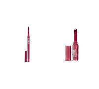 3INA MAKEUP - The Automatic Lip Pencil 390 + The Color Lip Glow 385 - Matita Labbra Viola scuro Waterproof +Rosetto Rosa Frutti di Bosco Burroacaco di Karite - Vegan - Cruelty Free