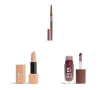 3INA MAKEUP - The Automatic Lip Pencil 565 + The Lipstick 501 + The Color Lip Oil 575 - Matita Labbra Rosso marrone medio + Rosetto Beige classico + Balsamo Labbra - Vegan - Cruelty Free