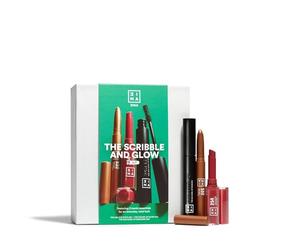 3INA MAKEUP - The Scribble and Glow Kit - Set Trucco - The 24h Eye Stick 532 + The Color Lip Glow 254 + The 24h Level Up Mascara 900 - Ombretto Bronzo+ Roseetto Rosa + Mascara - Vegan - Cruelty Free