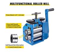 3Inch / 4.4Inch Foglio Combinazione manuale Gioielli Laminatoio Semicerchio Pressa for gioielli for oro e amp; Spremitura di pepite d'argento Per uso fai da te(112 mm Smooth slot)