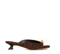 3JUIN, ,Shoes ,Donna ,Marrone ,38 EU Ciabatta Leopardato Tacco 30 mm