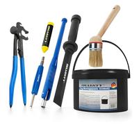 3kg Pasta Montaggio Pneumatico Montagewax Nero+Cacciavite Valvola Ventileinzieher + Profi Pinze per Adesiva- e Impatto Sisa Grassetto