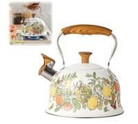 3L Bollitore Fischiante, Acciaio Inox Bollitore Fischiante Induzione, con motivo, Manico Resistente al Calore, Teiera Vintage per Tè e Caffè, Adatto per Gas e Induzione