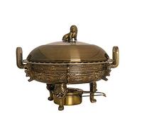 3L Chafing Dish Buffet Round Set, Stainless Steel Chafer Warmers W/Food Pans, Stove Stand, Visible Pot Lid And Fuel Holder for Keep Food Warm,Green Bronze (Green Bronze)