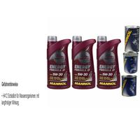 3L Olio Motore MANNOL Energia Formula JP 5W-30 1xLeak-Stop + Motor Doctor Flush