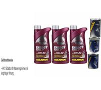 3L Olio Motore mannol Energia Ultra JP 5W-20 1xLeak-Stop + Motor Doctor Flush